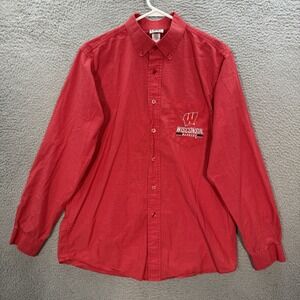 Wisconsin Badgers Shirt Adult Medium Red College University NCAA Sports Mens